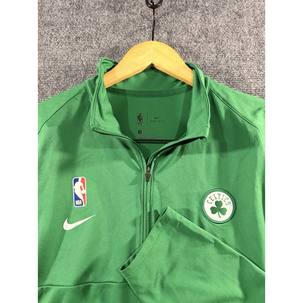Nike NBA Boston Celtics Green Dri-FIT Long Sleeve 1/4 Zip Pullover Mens L